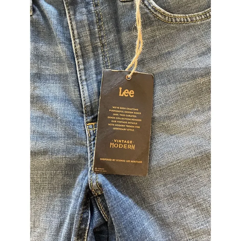 Lee Shorts Womens 25‎ Bermuda Denim Jean Medium Blue Wash 100% Cotton Made n USA